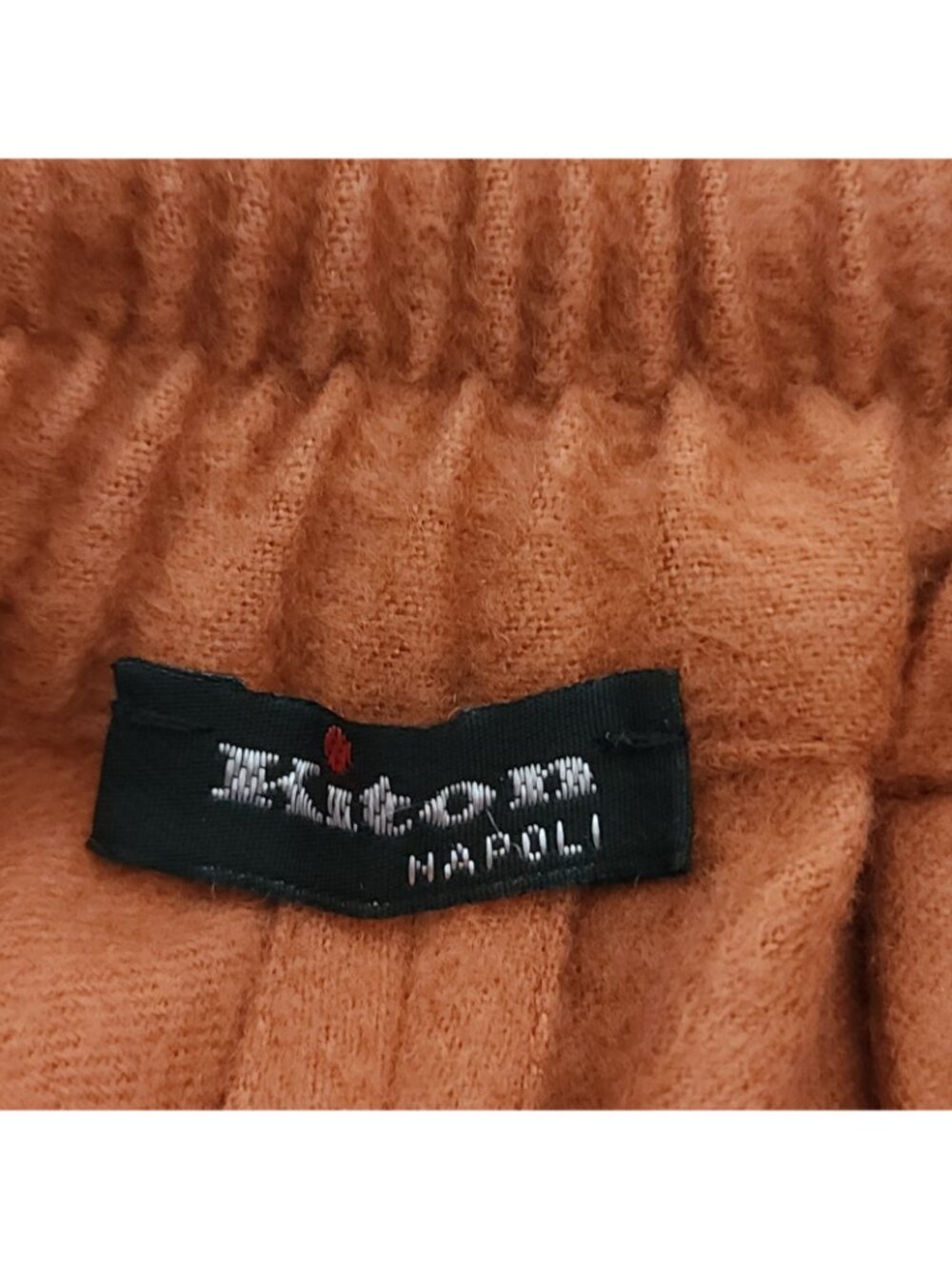Kiton Cashmere Trousers Drawstring Ankle Pants Sz 42 Italy Orange - Picture 7 of 16